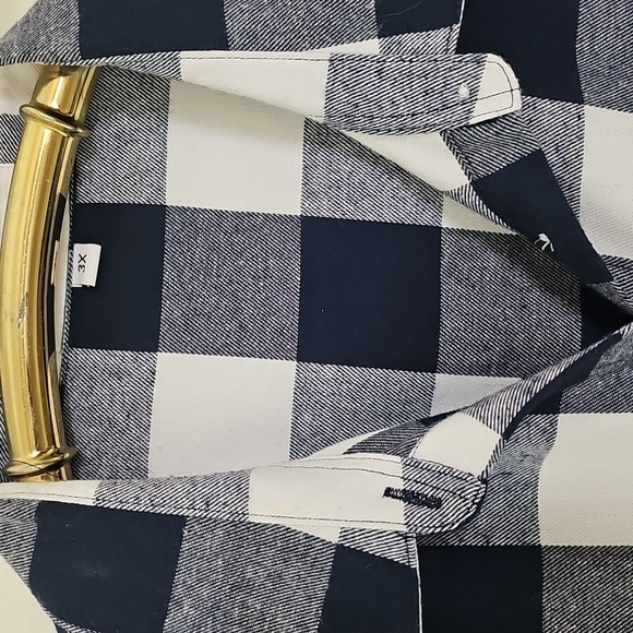 HAUTE EDIITION‎ Blue & White Checkered Button-Up Shirt. Size 3X. - Picture 2 of 9